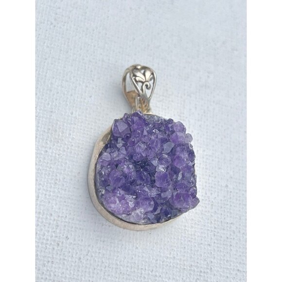 Vintage Amethyst Pendant Sterling Silver - Picture 2 of 3